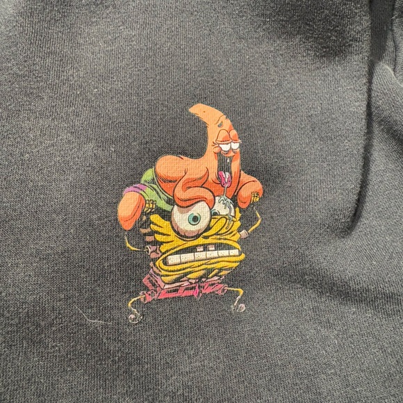 Divided H&M Black Spongebob Hoodie Size XL w/ Patrick "Oh Buoy" Graphic Print - Picture 13 of 13